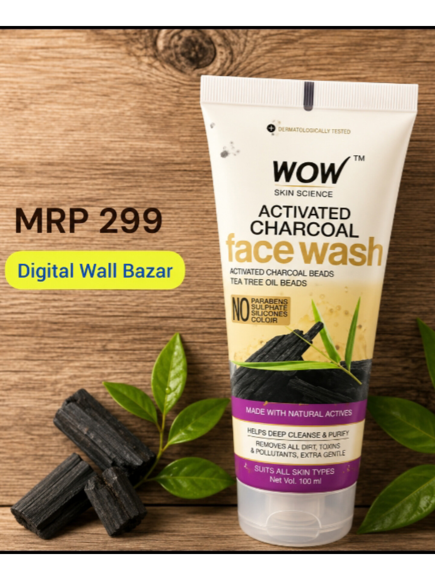 Wow Activated Charcoal Face Wash