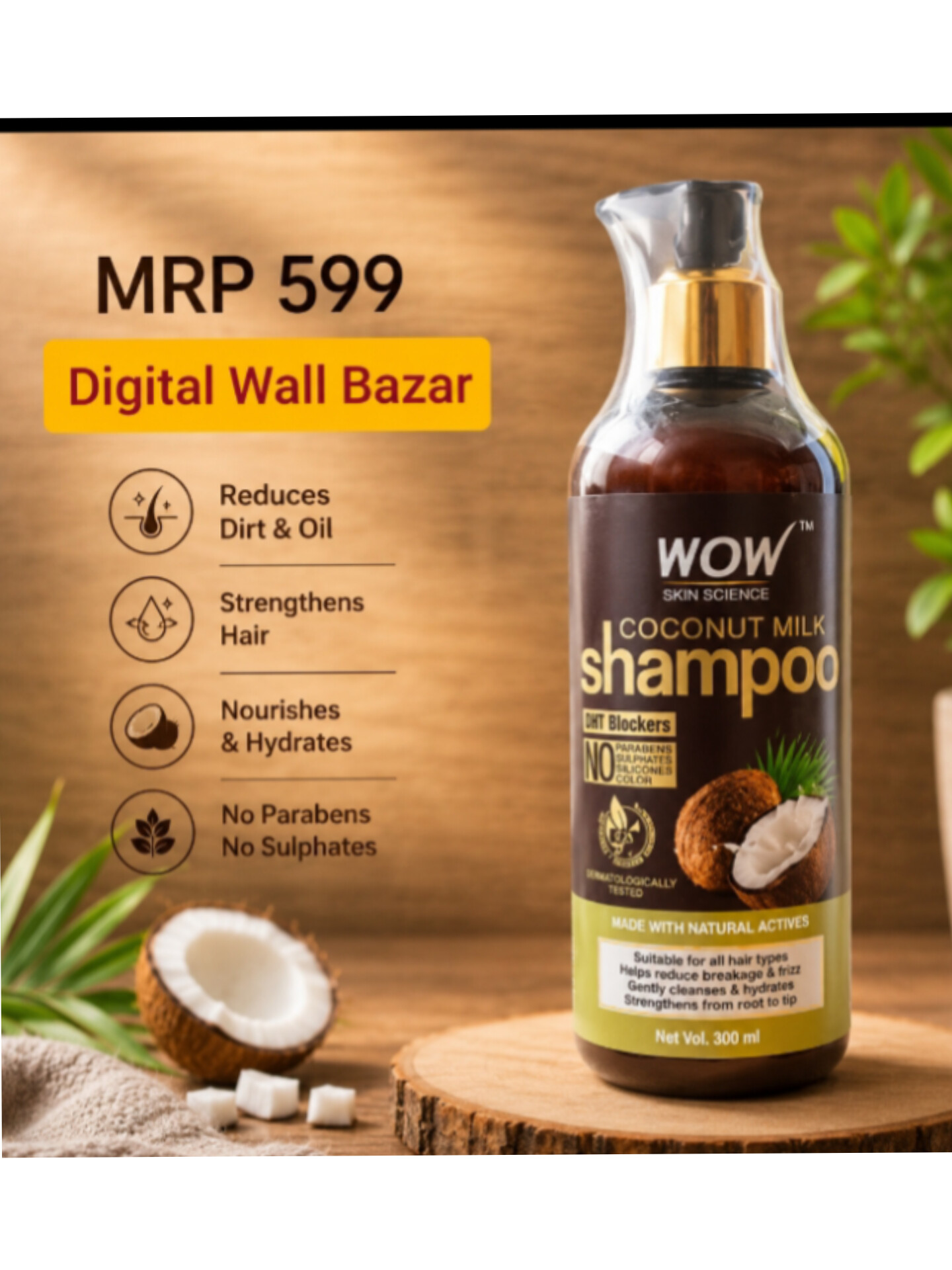 Wow Skin Science Coconut Milk Shampoo
