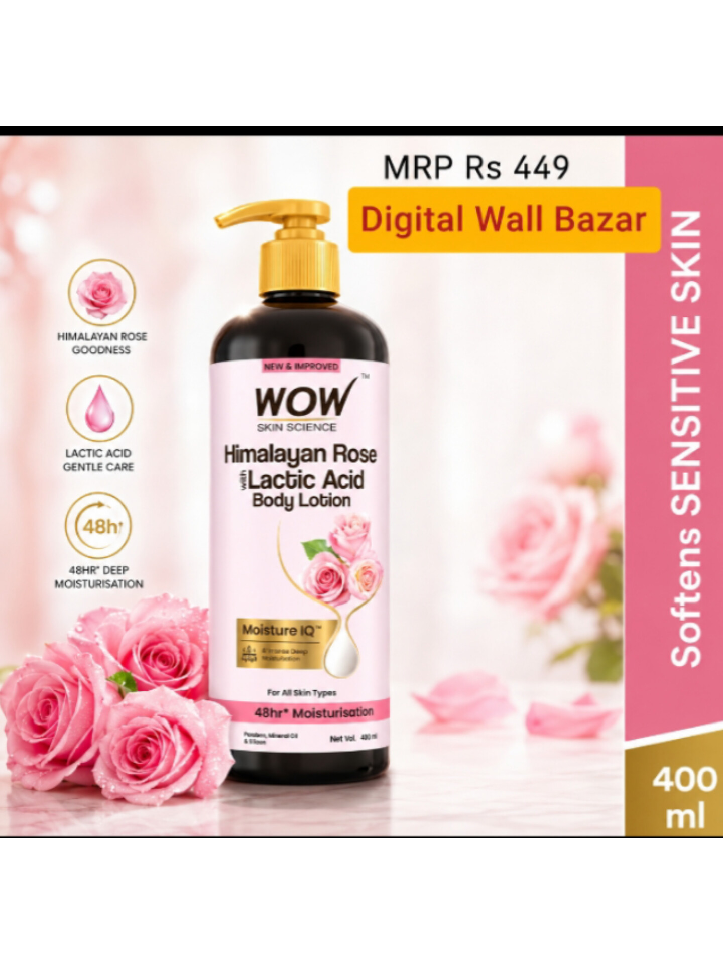 Wow Himalayaa Rose Lactic Acid Body Lotion