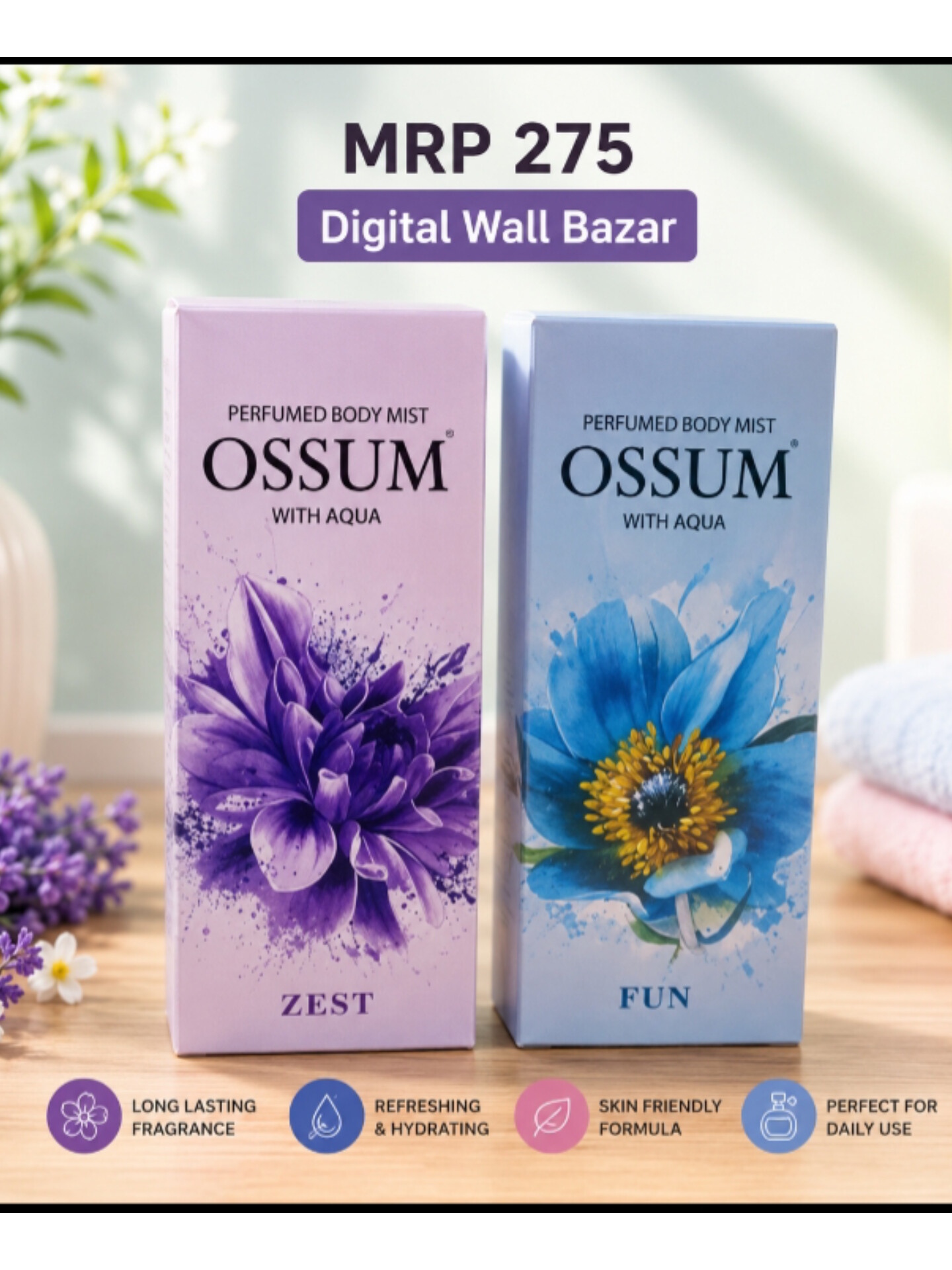PURFUMED BODY MIST OSSUM WITH AQUA